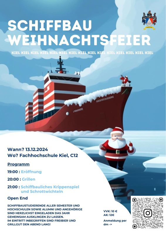 Plakat der Schiffbauweihnachtsfeier im Jahr 2024